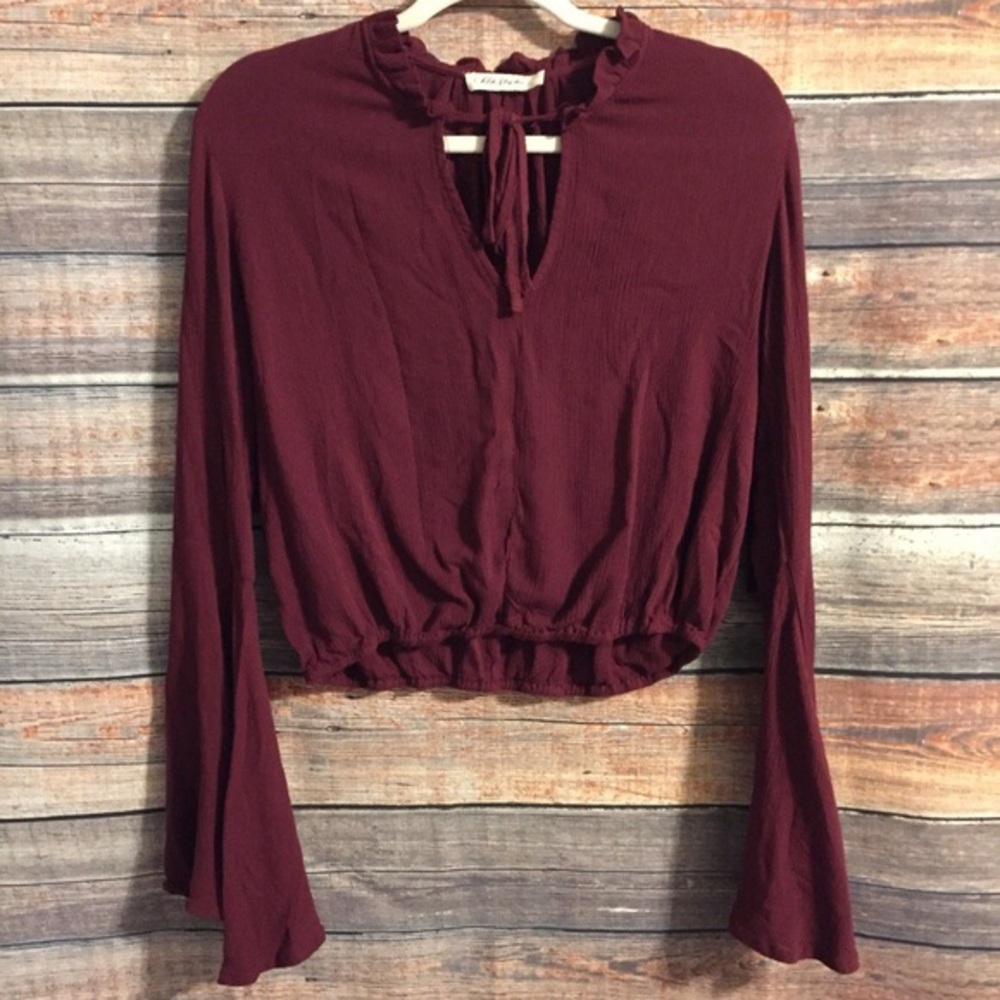 Nordstrom Chloe & Katie Bell-Sleeve Cropped Top
